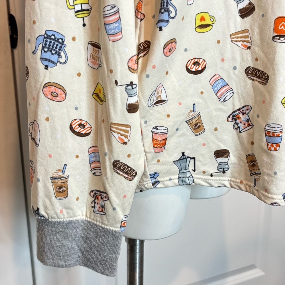 Cuddl Duds Coffee Pastries Long Sleeve Pants Pajama Set XL/XXL - Picture 5 of 12